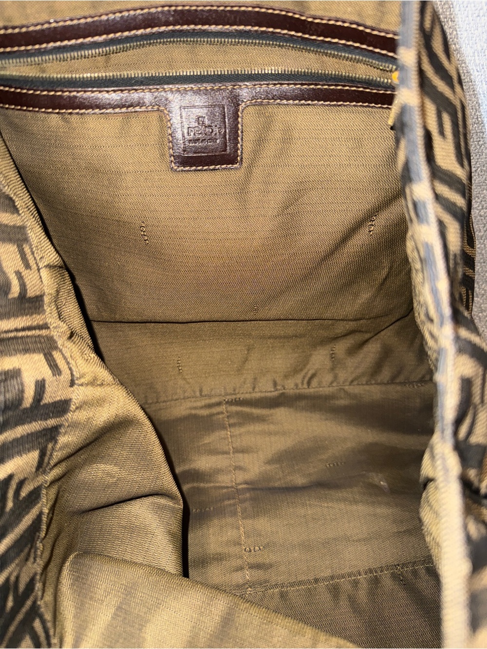 Fendi Brown Zucca Canvas Tote with Gold Hardware - Picture 4 of 15